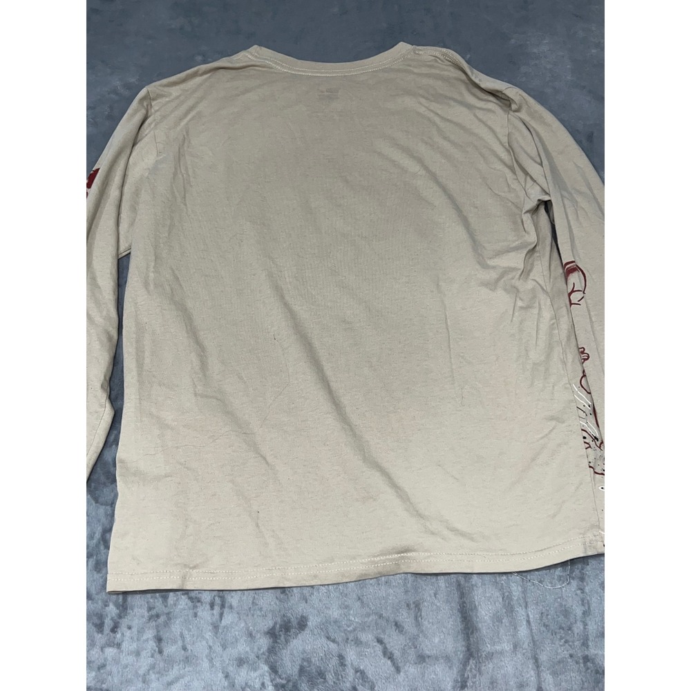 Tom and Jerry Graphic Long Sleeve Shirt Tan Graffiti Streetwear Mens Large L - Picture 6 of 8